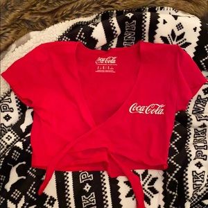Forever 21 Coca-Cola Cropped Shirt